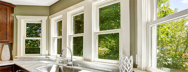 White Aluminum windows on home in Green Bay