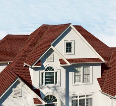 Installation of  Patriot Red Shingles on house