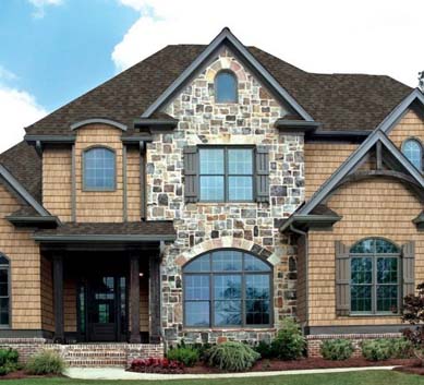 Installation of  Weathered Wood Shingles on house