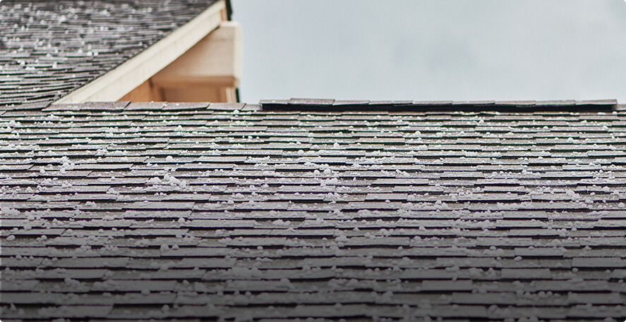 Hail roof damage repair services in Geen Bay